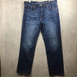 Men's American Eagle AirFlex+ Original Straight Jeans Blue 38x32